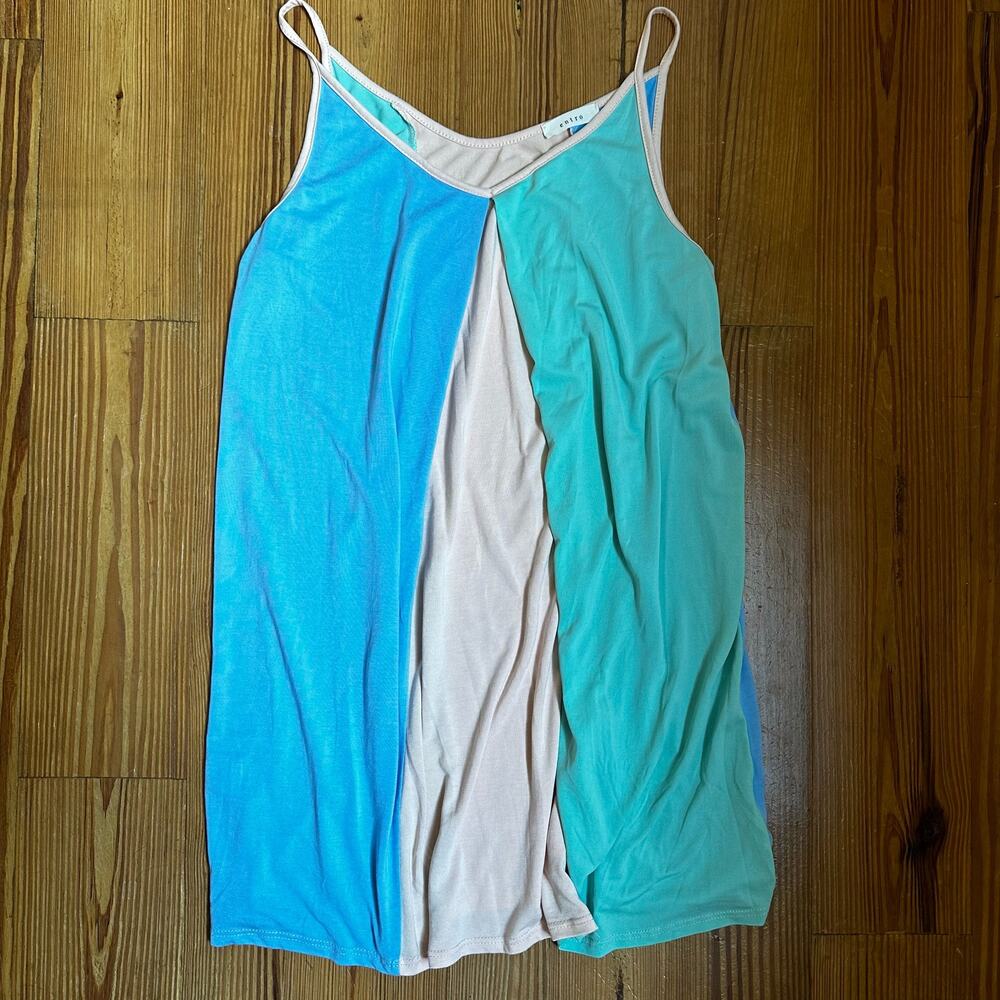 Entro pastel color blocked shift‎ shirt dress SIZE S